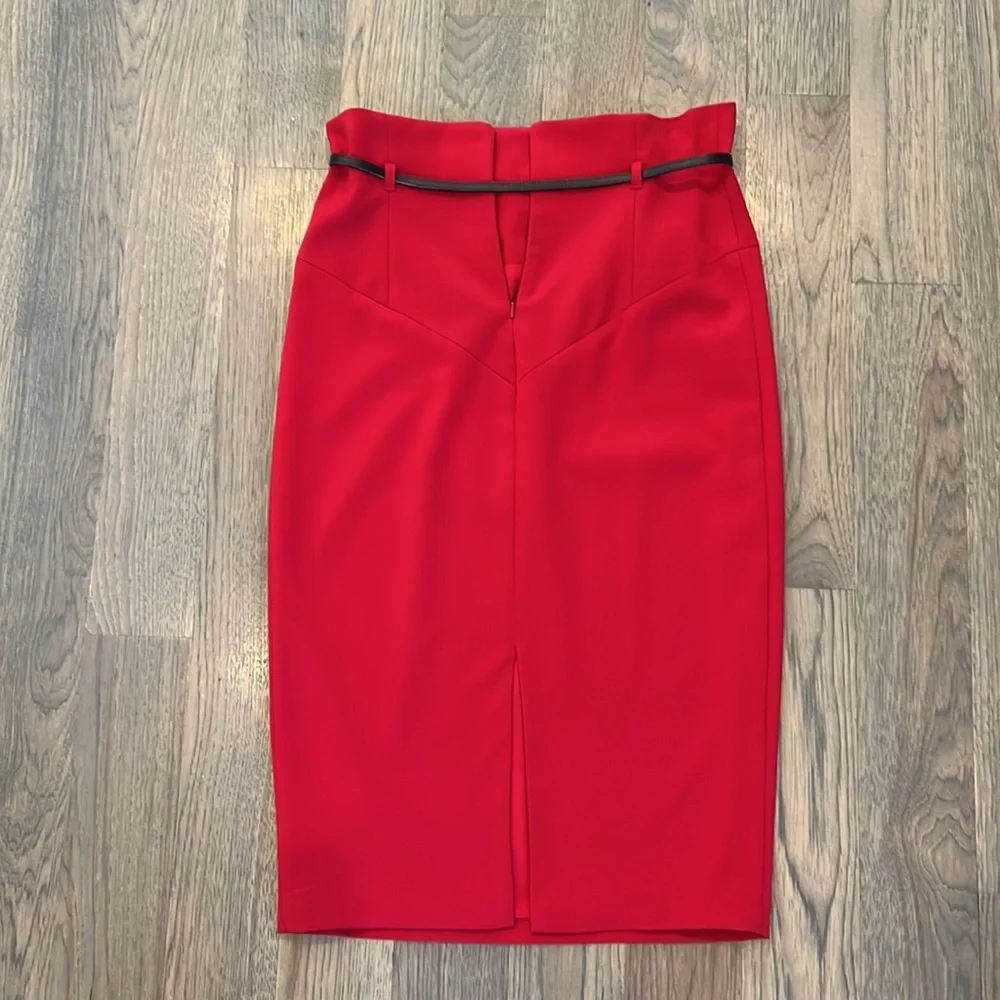 Black Halo Classic Jackie O Skirt size 10 midi tailored red like new - Picture 7 of 7